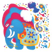 Baker Ross AW989 Ambari Elephant Cushion Sewing Kits, Arts and Crafts for Kids (Pack of 2), Assorted