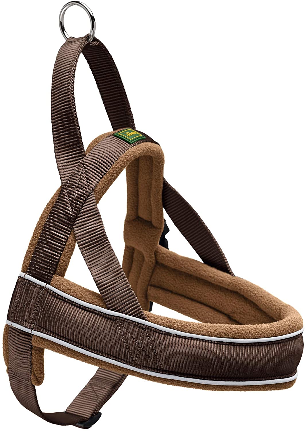 Hunter Racing Norwegian harness for dogs nylon, reflective, coat-friendly, Brown, S