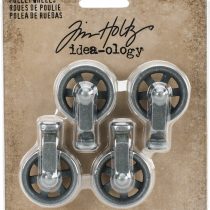 Tim Holtz Mini Pulley Wheels, Metal, Grey, 11 x 9.4 x 1.8 cm