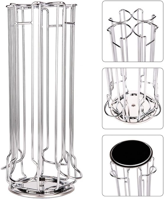 EXZACT Coffee Capsule Holder, Compatible with Lavazza Mio Pods (28pcs) – Rotating Pod Tower Rack (Lavazza 28pcs) - Image 4