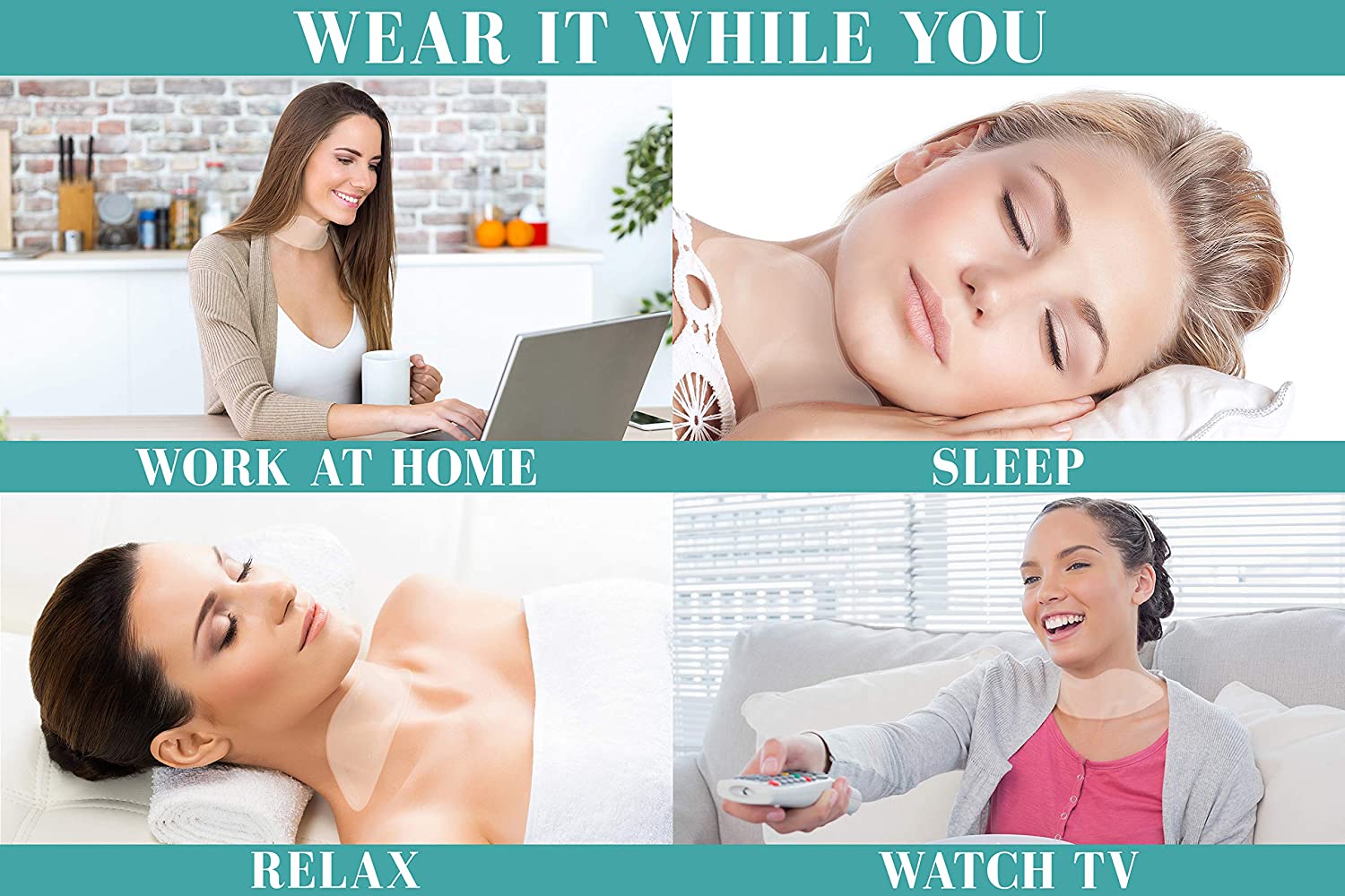 Neck Wrinkle Patches, Advanced Anti Ageing Neck Wrinkle Pads for More Visible Skin Firming & Neck Tightening - Image 4