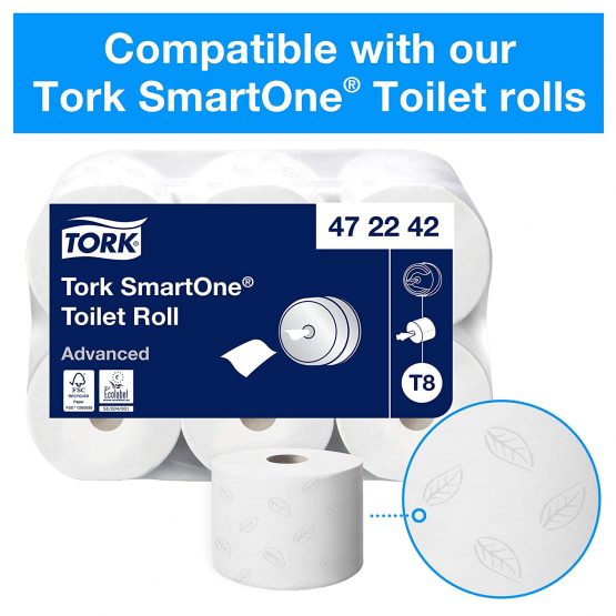 SCA Tork 680000 SmartOne Toilet Roll Dispenser, White - Image 2
