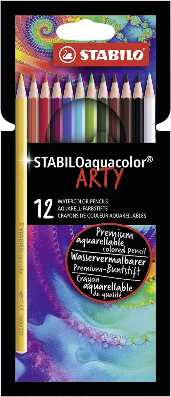 Colouring Pencil - STABILOaquacolor ARTY Wallet of 12 Assorted Colours
