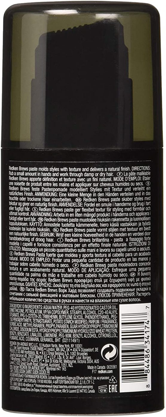 Redken For Men Work Hard Molding Paste 100ml / 3.4 fl. - Image 2