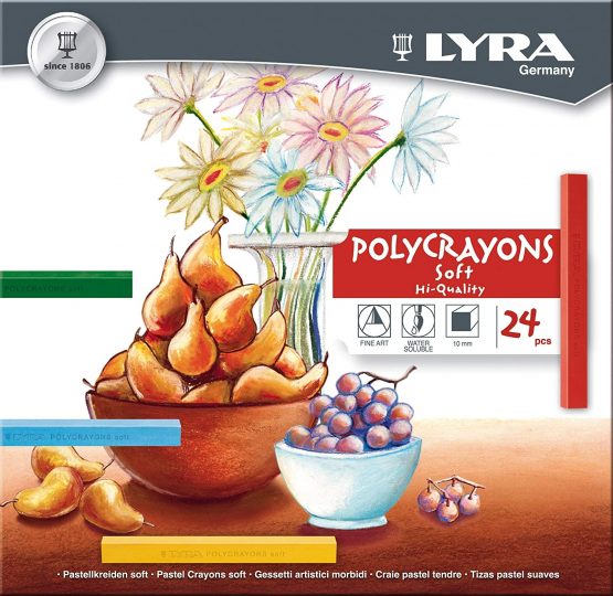 LYRA Poly Crayons Soft Pastel Crayons, Set of 24, Assorted Colors (5651240) - Image 3