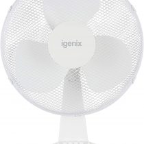 Igenix DF1610 Portable Desk Fan, 16 Inch, 3 Speed, Quiet Operation, Oscillating, Desktop/Bedside Fan, Ideal for Home and Office, White