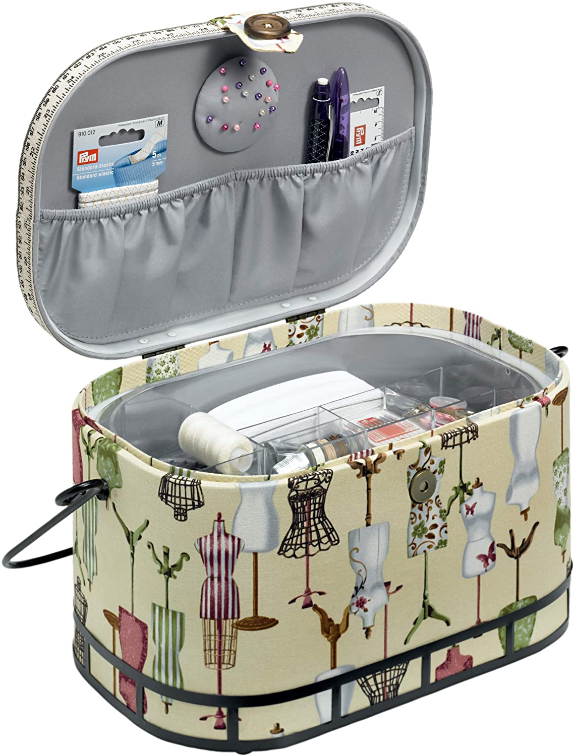 Prym - Large Dressform Sewing Basket - 1 Unit, Black, White, 30x20.5x19 cm - Image 3