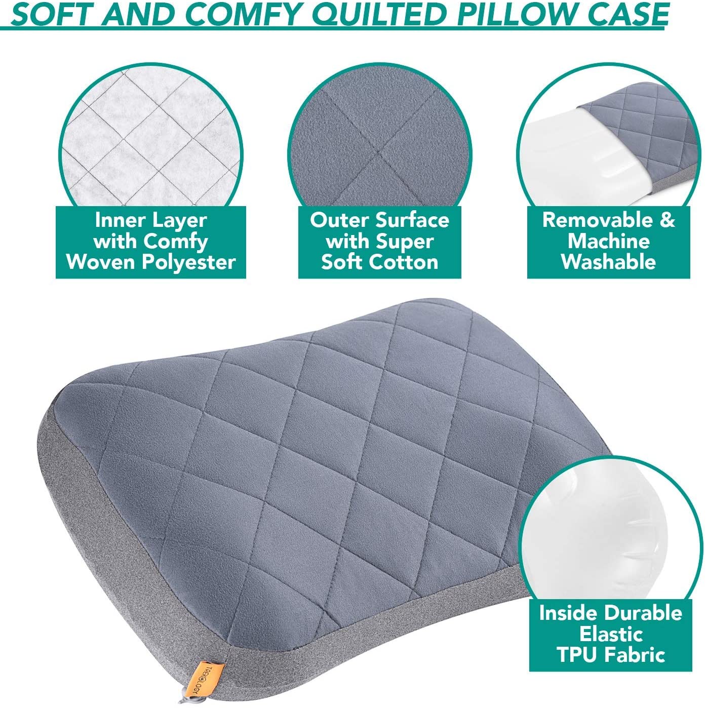 TREKOLOGY Inflatable Camping Pillow Inflatable Pillow Compact Compressible Blow Up Pillow