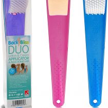 Back Lotion Applicator Easy Reach Body Cream Applier & Back Scratcher for Men and Women - BackBliss Pamper Pack for Body Exfoliation and Body Skin Moisturizer. Made in Britain - Set of Two Pink/Blue