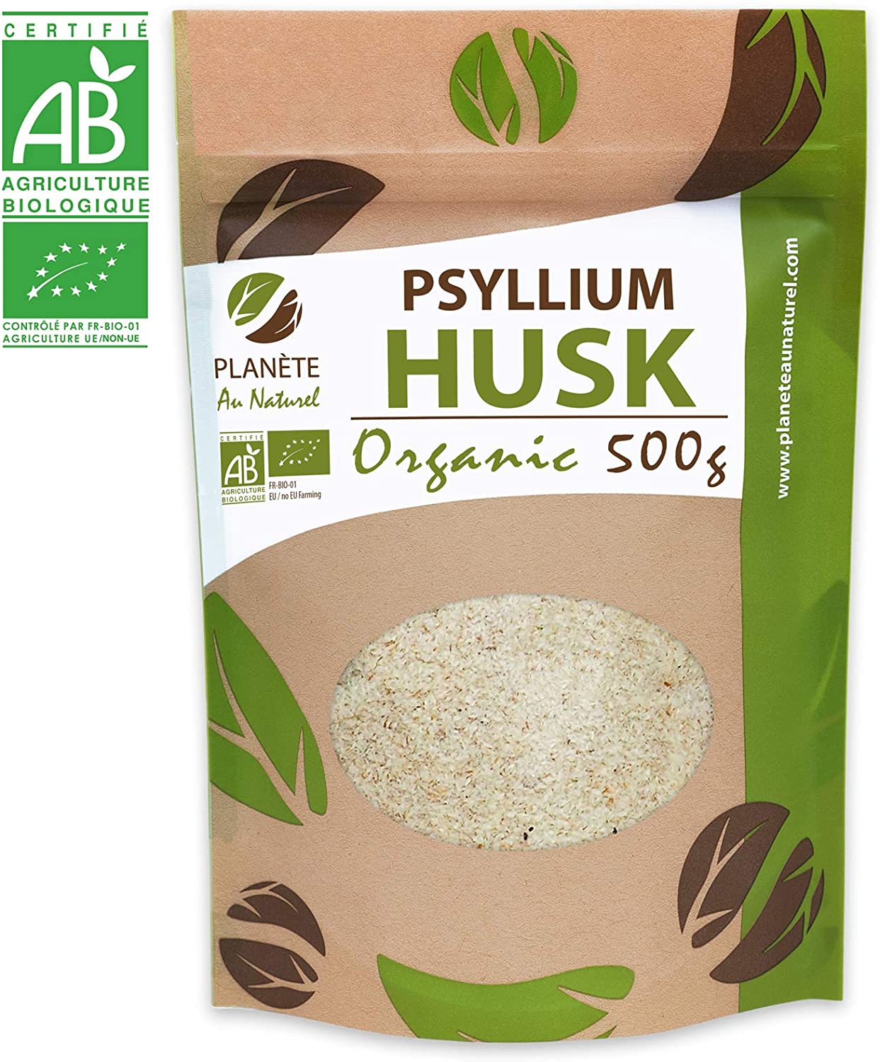 Organic Raw Psyllium Husk - 99% Pure Grade - Natural Fiber - 500 g, 500 g (Pack of 1)