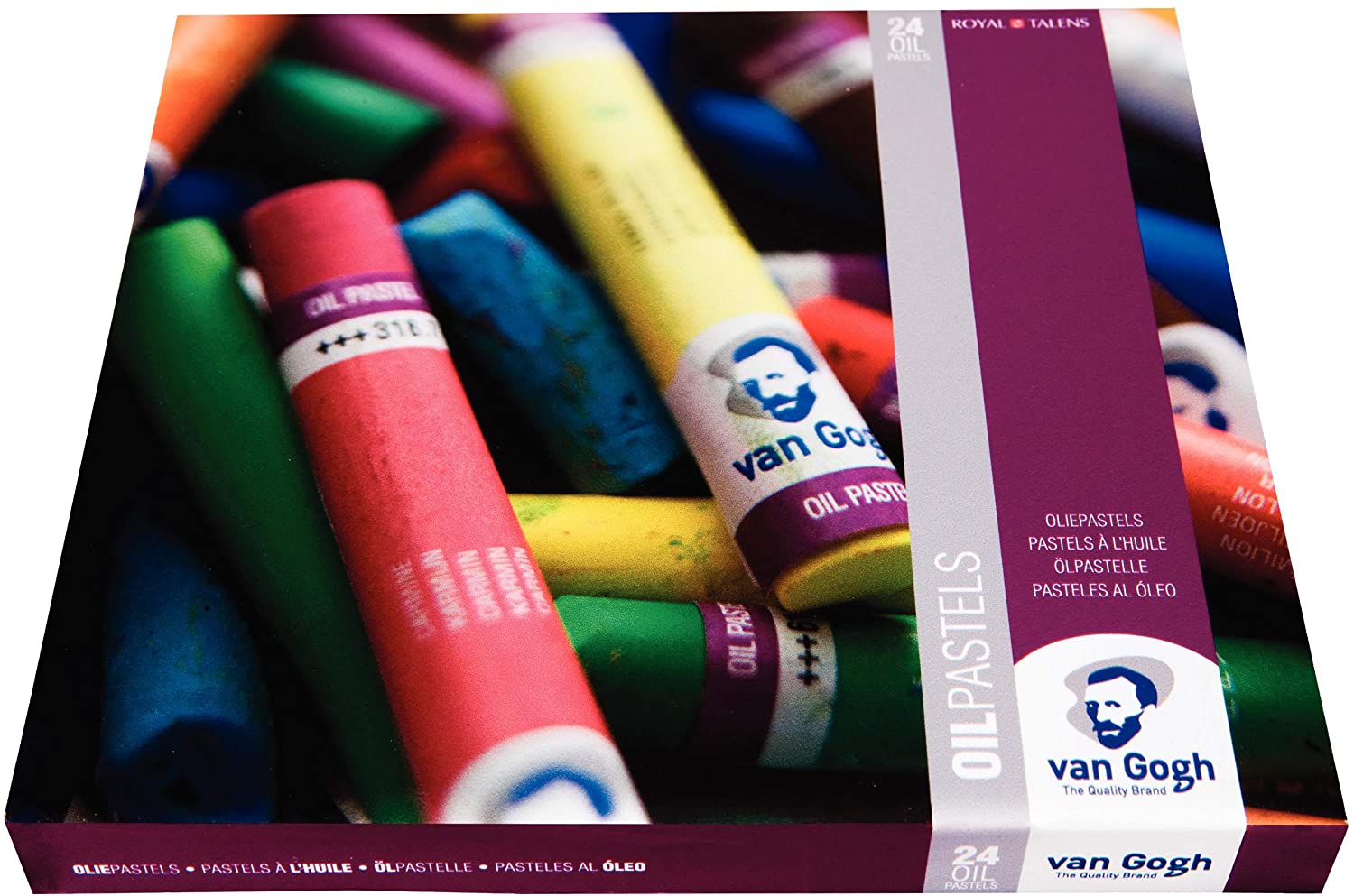 Van Gogh Oil Pastel, Round Full Stick, 24-Piece Set, Mix, 24 Count (Pack of 1)