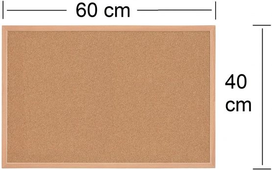 Large Cork Pin Notice Board Bulletin Vision Boards For Home Bedroom offices Memo Message Pictures Planner Display Organiser Wood Frame Corkboard - Wall Mount Screws And 50 Push Pins - 600 x 400 mm - Image 2