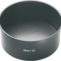MasterClass KCMCHB57 30 cm Deep Cake Tin with PFOA Free Non Stick and Loose Bottom, 1 mm Carbon Steel, 12 Inch Large Round Pan, Grey