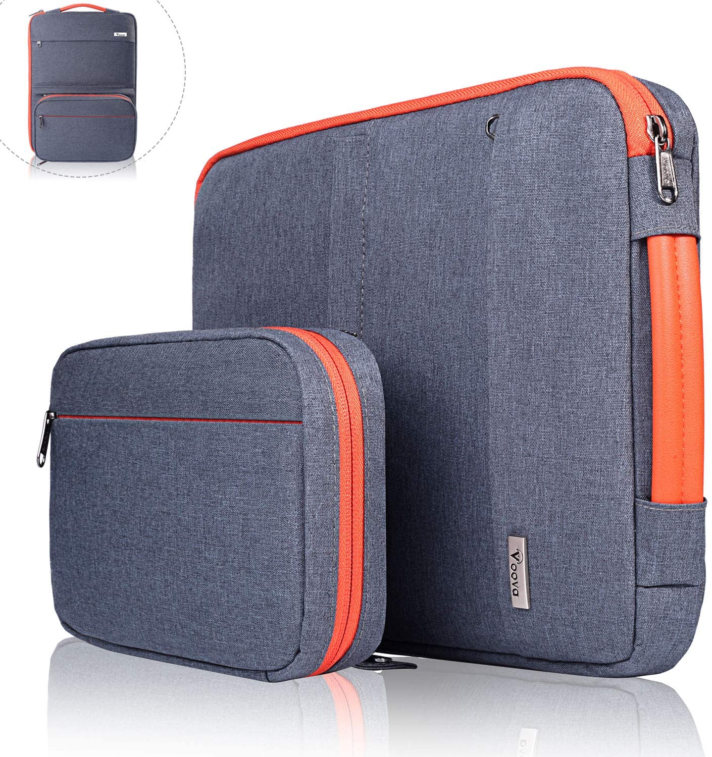 Voova Laptop Sleeve Case 15 15.6 16 Inch with Detachable Accessories Pouch
