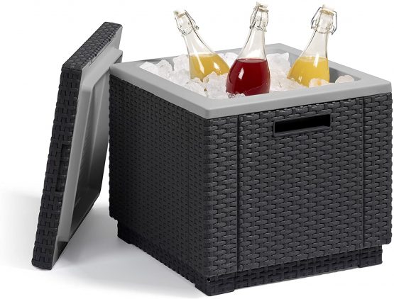 Allibert by Keter California Ice Cube Outdoor Cooler, Graphite, 42 x 42 x 41 cm