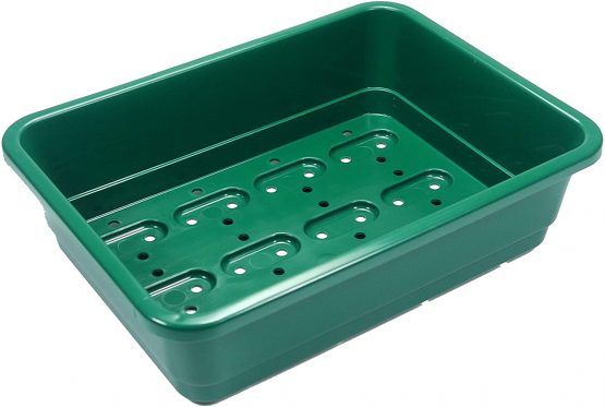 Britten & James Small Seed Tray Green with Holes [Pack of 12] 23 x 17cm/9 x 6.5