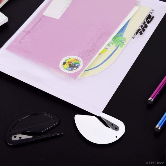 Envelope Openers - Pack of 15 - Letter Opener/Slitter - Sharp Blade - Quick, Safe and Easy - Just Insert and Slide - 8X Black + 7X White - Essential Office Tool - Image 3