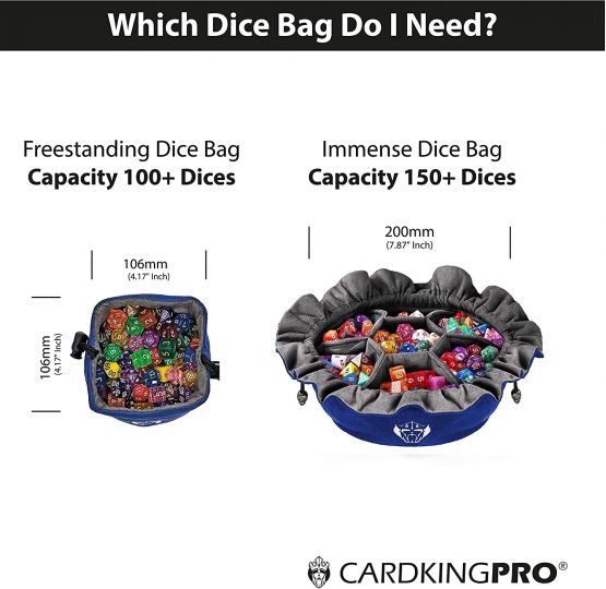 Immense Dice Bags with Pockets - Pink - Capacity 150+ Dice - Great for Dice Hoarders - by CardKingPro [Patented Design] - Image 4