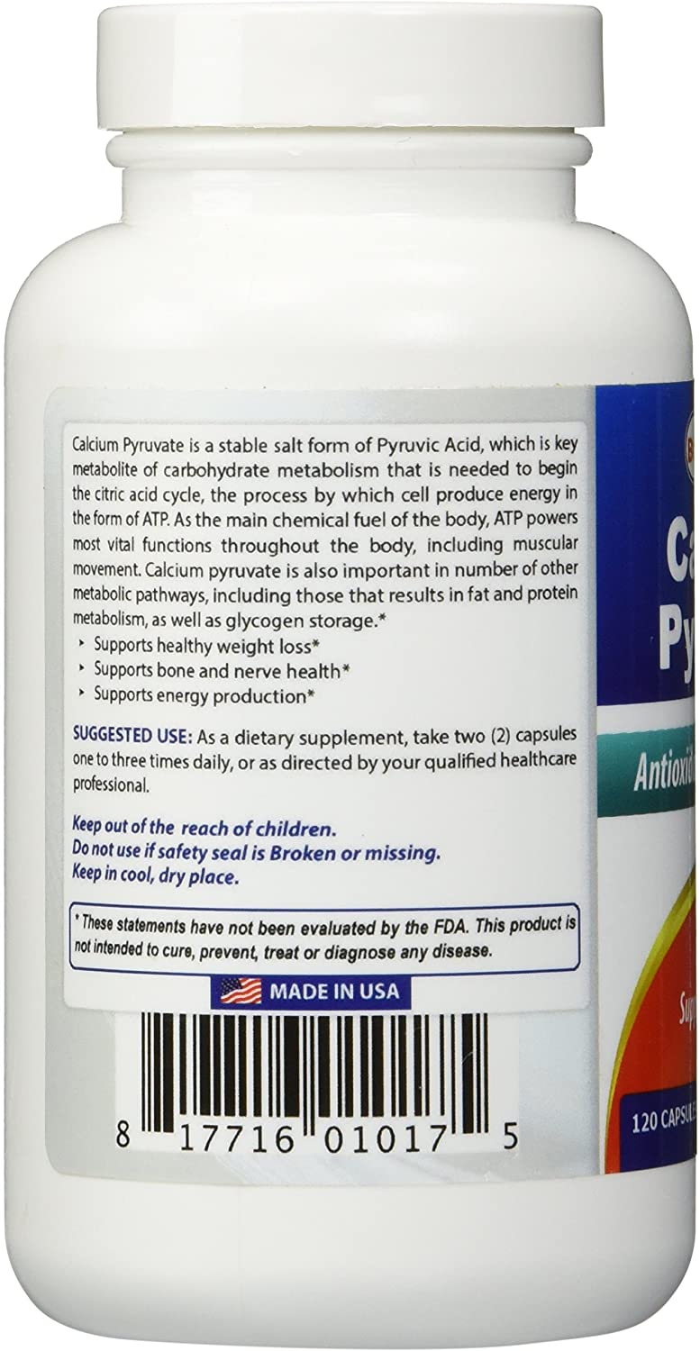 Best Naturals Calcium Pyruvate Fat-Burning Formula for Thighs 750 mg 120 Capsules - Calcium pyruvate for Weight Loss - Image 2