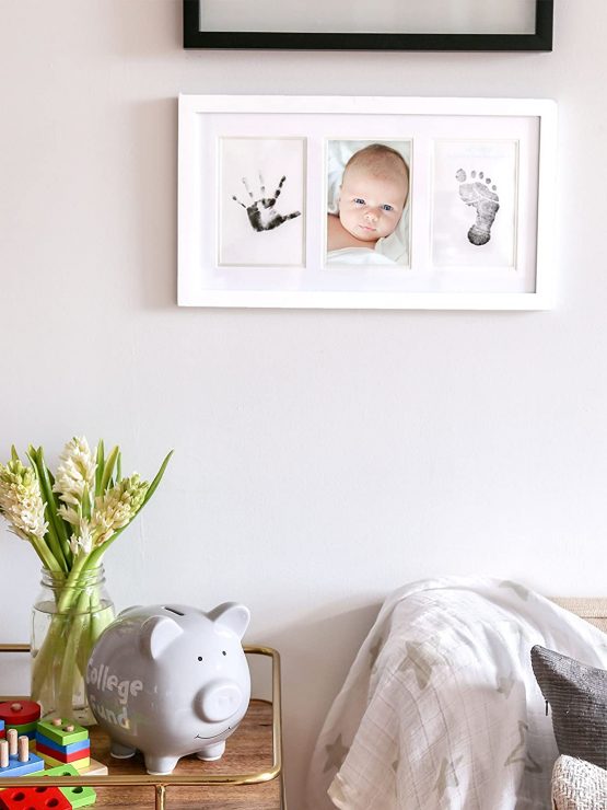 Pearhead Babyprints Newborn Baby Handprint, Footprint Photo Frame Kit, Christening or Baptism Gift for Little One, White - Image 2