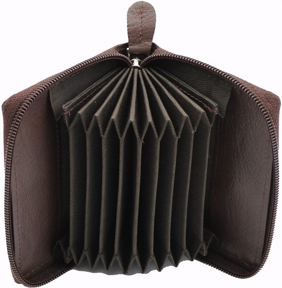 STARHIDE Womens Small Leather Fan Concertina Palm Credit Card Holder 1234 (Brown) - Image 3