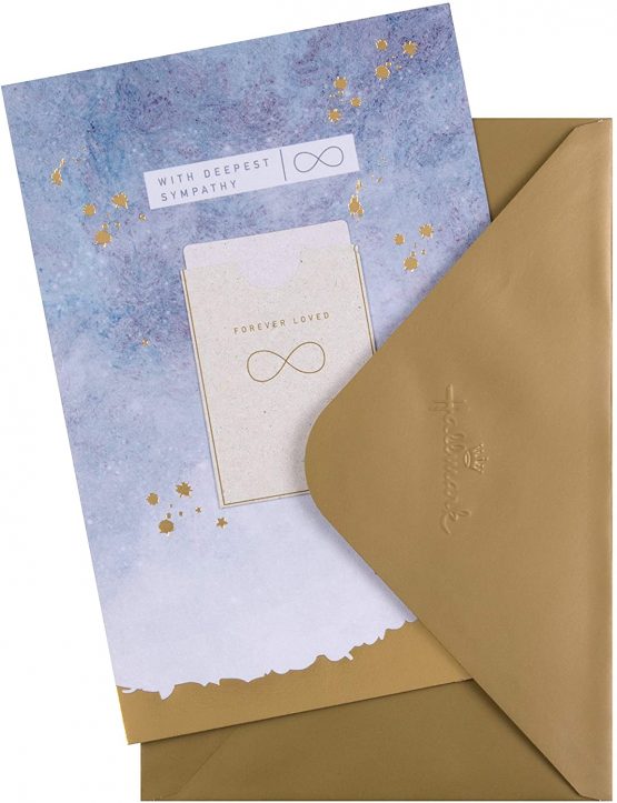 Sympathy Card with Keepsake from Hallmark - Contemporary Marbled Ink and Foil Design - Image 2