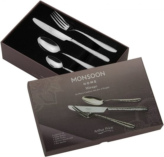 Monsoon Mirage 4-Persons Cutlery Set, Stainless Steel, 28.5 x 18 x 7.5 cm - Image 2