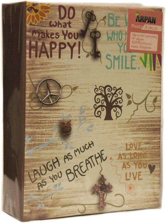 Arpan 6x4'' Designer Photo Album with 100 Pockets - Life Inspirational Slogans Photo Album - Image 3