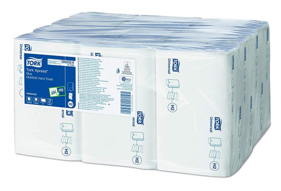 Tork 471069 Hand Towel, Xpress Multifold, 1-Ply, Blue (Pack of 3000)