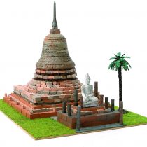 DOMUS-KITS Domus Kits40552 Geography Pagoda Budista Wat Sa Si (Sukhothai) Model, Scale 1:60, Multicoloured