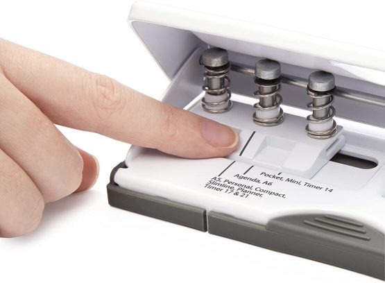 Rapesco 1321 Adjustable 6-Hole Organiser/Diary Punch, White - Image 3