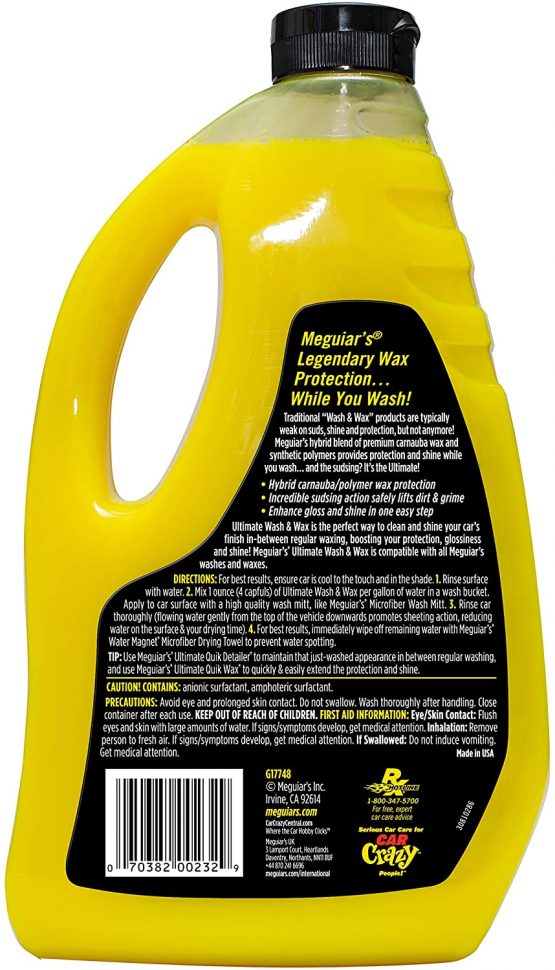 Meguiar's G17748EU Ultimate Car Wash & Wax 1.4L, Hydrophobic Polymer Technology - Image 3