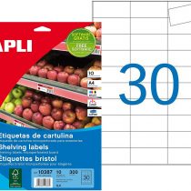 APLI 010387 300 Labels 67 x 25.4 mm, Micro-Perforated for Shelf, White