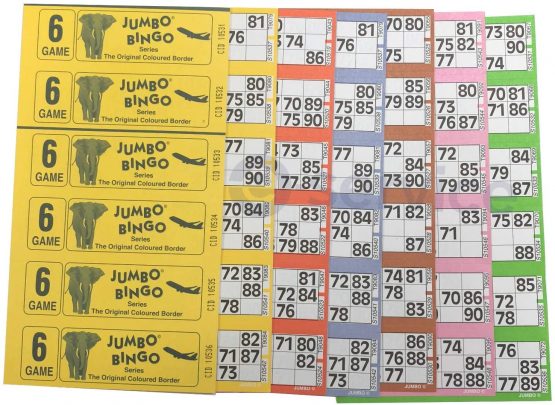 750 BOOKS 6 PAGE GAME STRIPS OF 6 TV JUMBO BINGO TICKET SHEET BIG BOLD NUMBERS - Image 3