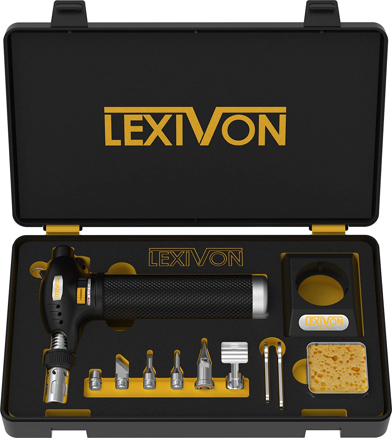 LEXIVON Butane Torch Multi-Function Kit, Silver, 12-Piece set