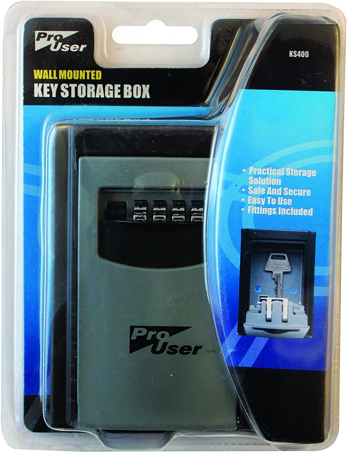 ProUser BB-KS400 Wall Mounted Key Storage Box, Black, 120cm x 85cm x 35cm