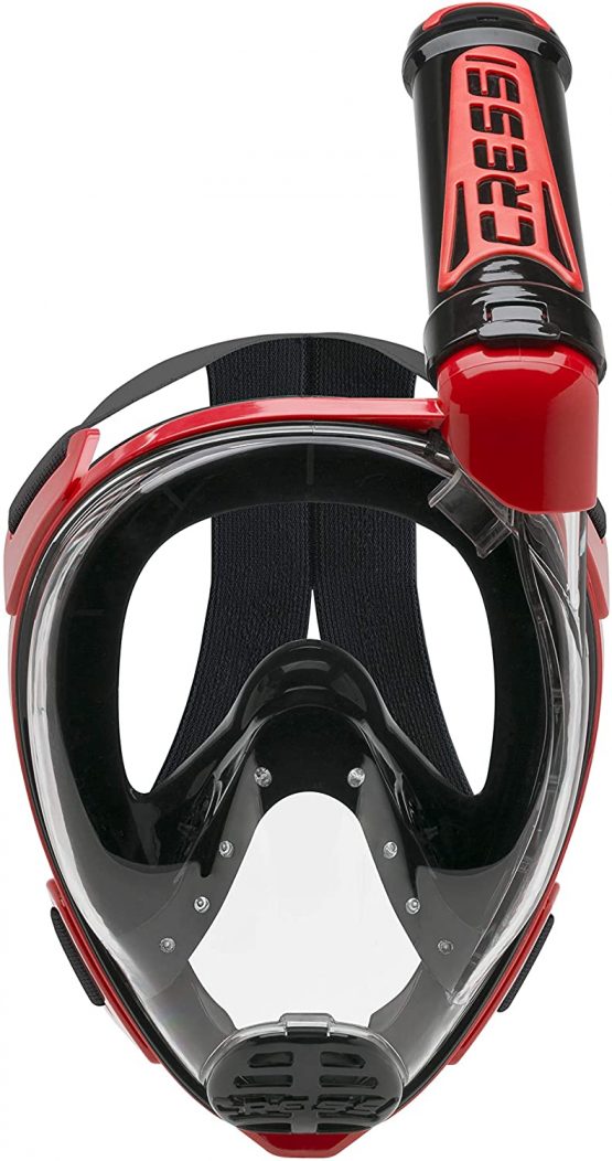 Cressi Duke Full Face Mask for Vision Snorkeling Whit Dry Tube, Black/Red, M/L - Image 2