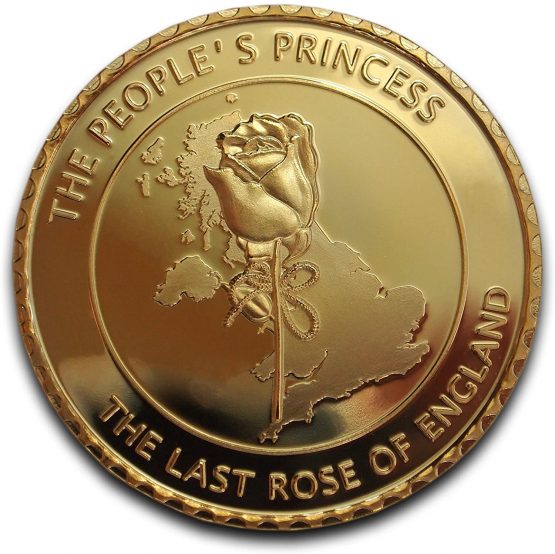 Princess Diana Rose of Wales Rare Gold Color Token Gift & Commemorative Collectible England Gift - Image 2