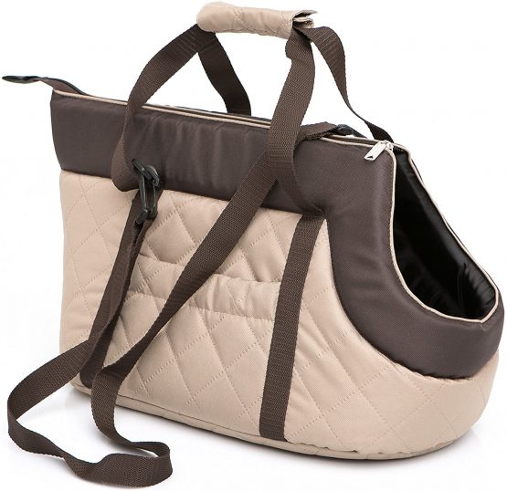 Hobbydog Transport Bag for Dogs and Cats, Size 1, Beige/Brown Stripe