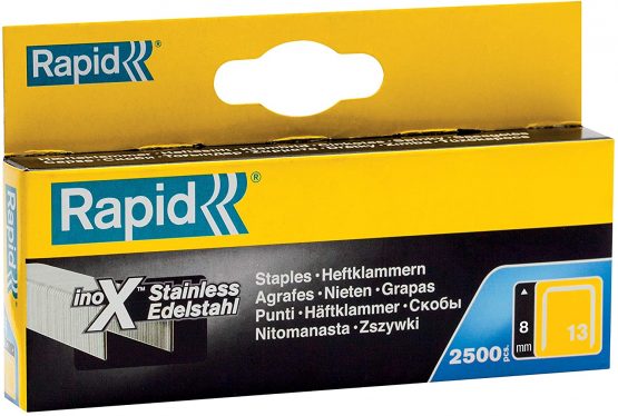 Rapid High Performance Staples, Stainless Steel, No.13, Leg Length 8 mm , 11835626 - 2500 Pieces - Image 2