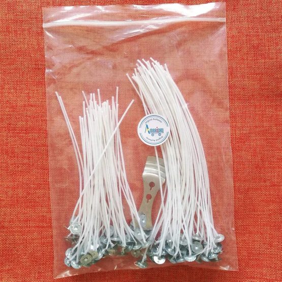 Candle Wicks, 100 Pcs Prewaxed Wicks with 1 Pcs Wick Holder Sustainer for DIY Candle Making (150mm and 200mm) (ONLY Buy from Amerisky) - Image 4
