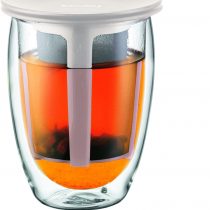 Bodum Tea for One Glass with Tea Infuser - 0.35 L, Off-White