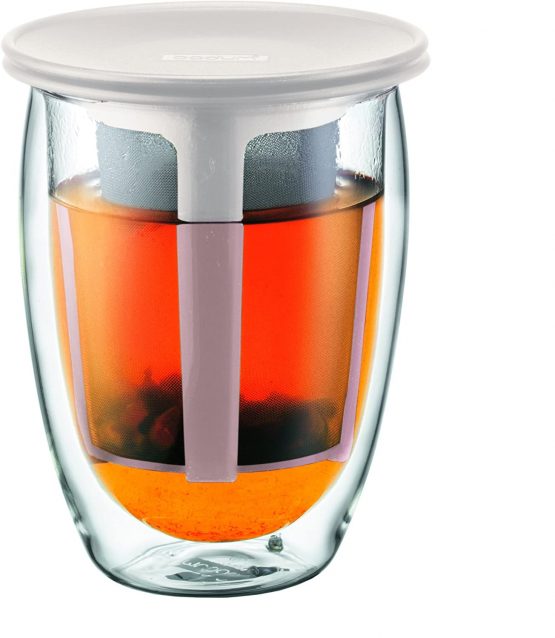 Bodum Tea for One Glass with Tea Infuser - 0.35 L, Off-White
