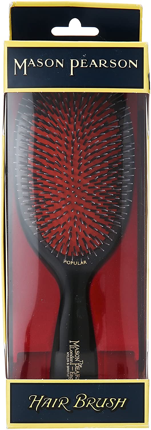 Mason Pearson Large Bristle and Nylon Brush, Dark Ruby - Image 2
