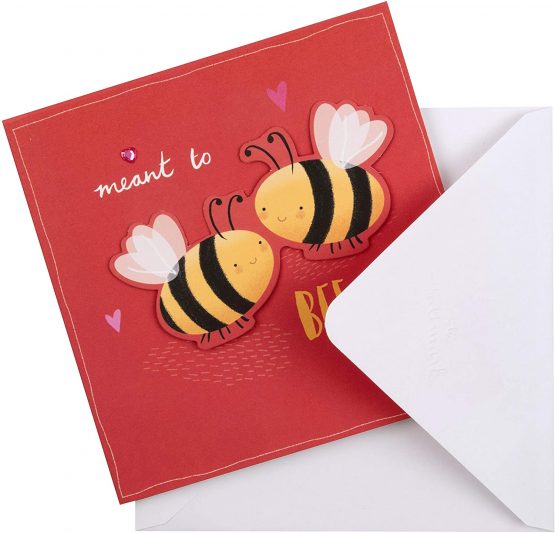 Hallmark Engagement Congratulations Card - Cute Contemporary Bee Design - Image 2