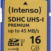 Intenso Premium SDHC Memory Card, Class 10 UHS-I, 16 GB, Blue