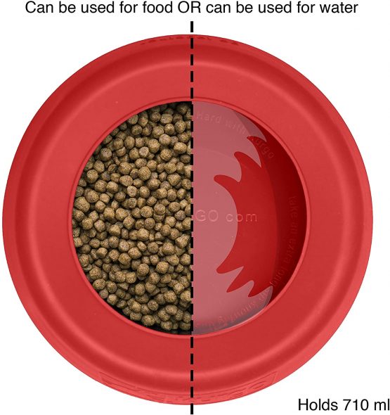 Kurgo No Spill Dog Travel Bowl, Splash Free Wander Water Bowl - Red - Image 3