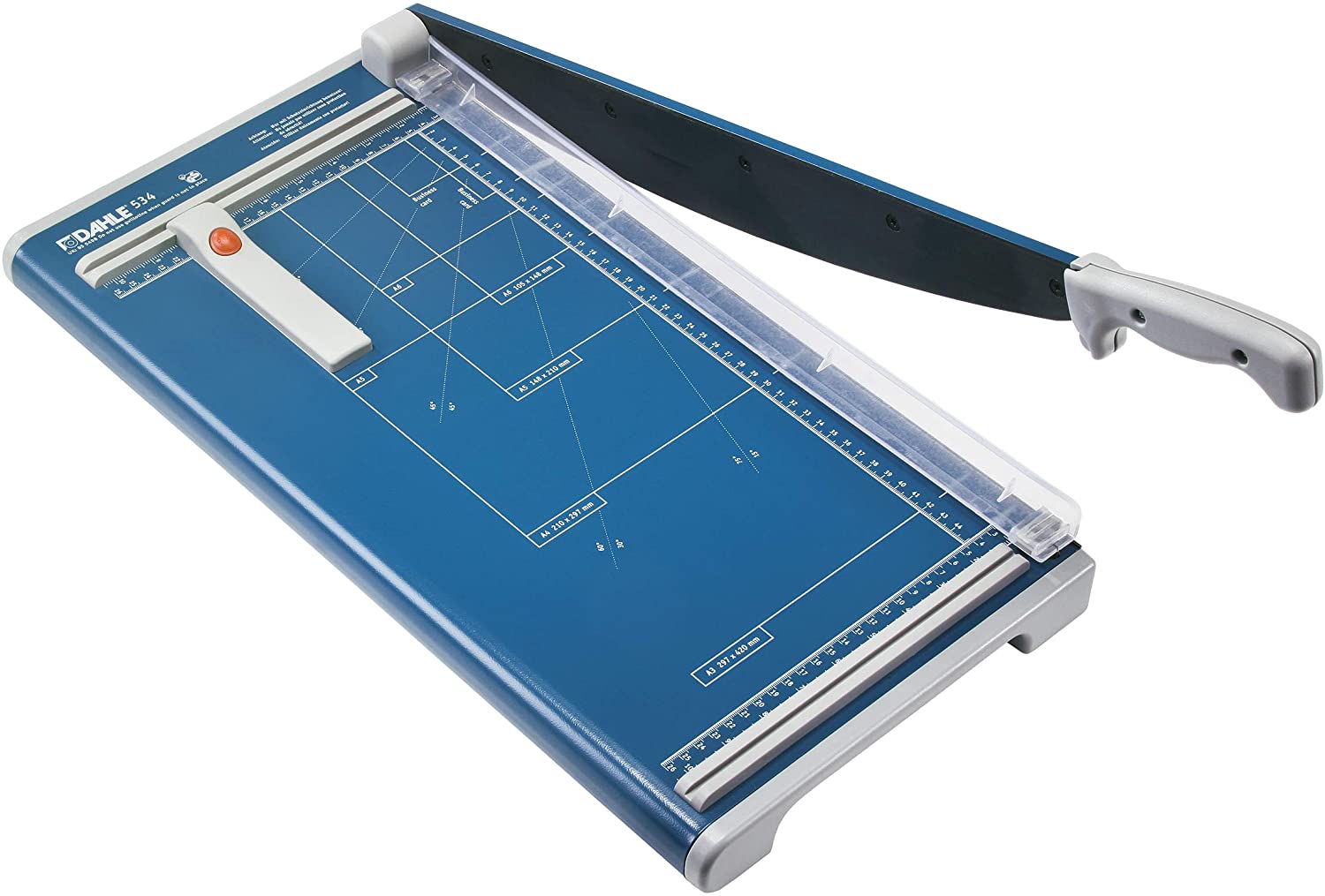 Dahle 534 Self-Sharpening Guillotine Trimmer, 15 Sheet Capacity, A3 Paper Cutter, Blue