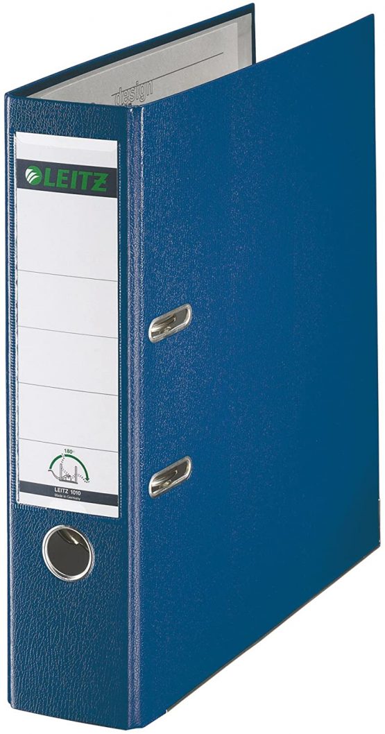 Leitz Lever Arch File, Blue, Plastic, A4, 80mm Spine, 10105035