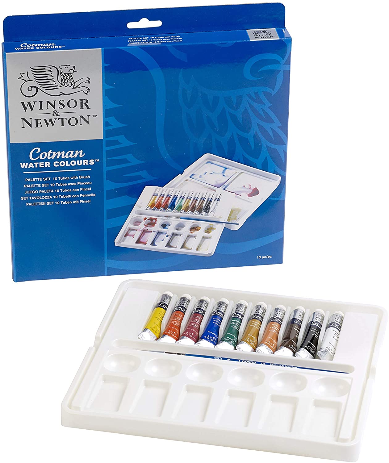 Winsor & Newton, Cotman Watercolour, 'Tube Palette Set', 10 x 8ml Tubes + 1 x Cotman Watercolour Round Brush - Image 3